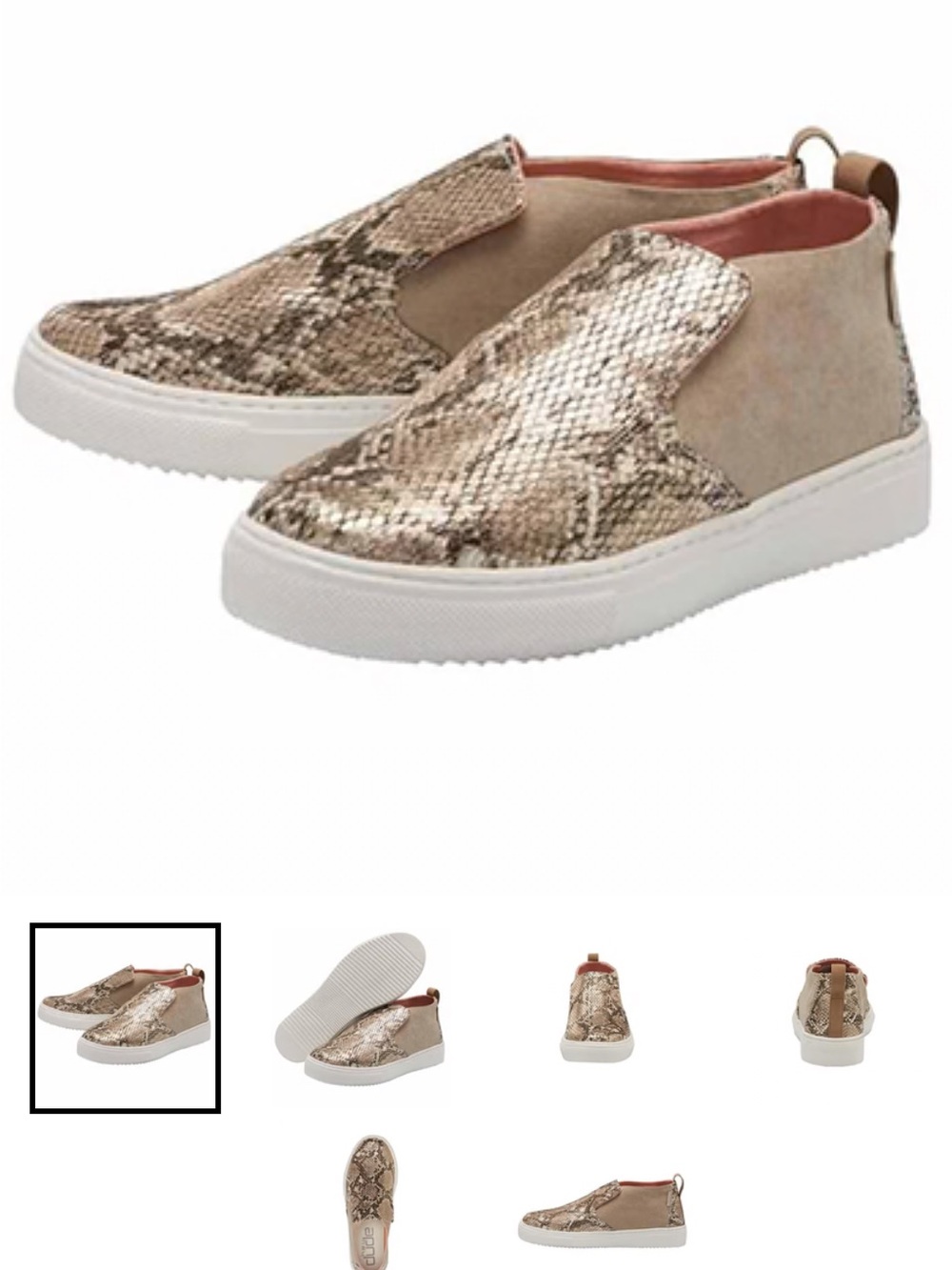 Hey Dude Metallic Snake Print Slip-On Sneakers - Brown & Cream SIZE NINE